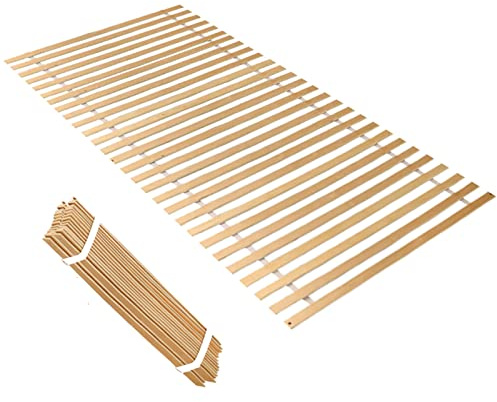 Yakimz 2 x ribbotten, 90 x 200 cm (28 ribbor), ribbotten, som kan rullas ut, sänggaller, rullgaller, träribbor, rost kan belastas upp till ca 150 kg