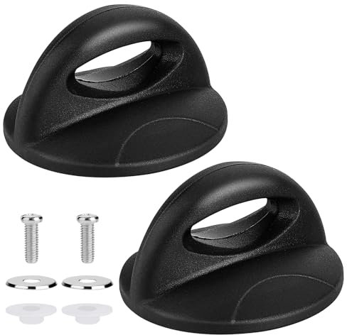Prasacco 2 Stück Topfdeckelgriffe, 7,3 x 4,5 cm Universal Deckel-Ersatzgriff Bakelit Hitzebeständige Topfdeckel Ersatzknopf mit Schrauben Geeignet für Viele Arten von Kochgeschirr (Schwarz)