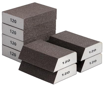 Bates- Sanding Sponge, 8 pcs, 120 Grit, Washable and Reusable, Sandpaper Block, Sanding Blocks for Wood, Sanding Pad, Drywall Sanding Block, Drywall Sanding Sponge