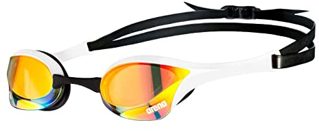 ARENA Occhiali da nuoto unisex da uomo e donna, Cobra Ultra Swipe Mirror, colore: bianco, articolo 310 giallo rame / bianco – per interni