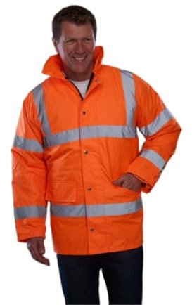 Chaleco Reflectante Chaqueta Reflectante For Hombre Otoño Invierno Cálido Algodón Acolchado Chaqueta De Advertencia Al Aire Libre Chaleco Alta Visibilidad(Oranje,Large)