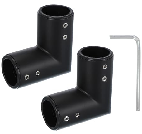 PATIKIL Fenster Eck Gardinen Stangen Verbinder 2Stk 90° Gardinen Stangen Eck Verbinder Scharnier Winkel Verbinder mit Schraubendreher für 3/4 Erker Fenster Gardinen Stange Schwarz