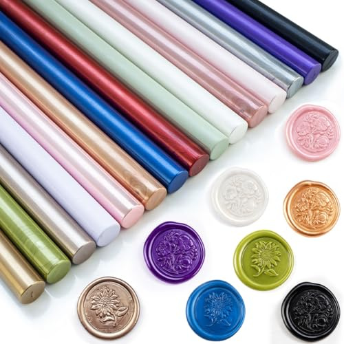 Tomgenrine Glue Gun Sealing Wax Sticks - Ideal for Wax Seals, Letters, Greeting Cards, Wine Packaging, Crafts & Wedding Invitations - 20 Pcs(Multicolor)