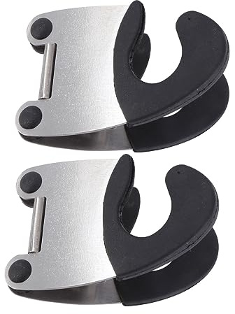 ZUNOXAZ Clip para Cuchara para Olla De Acero Inoxidable, Soporte Antiescaldaduras Goma Negra, Tamaño Compacto, para Utensilios De Cocina, Pack De 2 Piezas, Uso Cocina y Repisa
