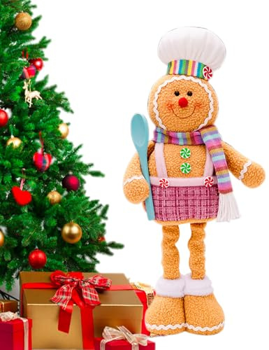 Genérico Navideño De Pan De Jengibre - s De Muñecos De Jengibre,Figura Encantadora con Patas Retráctiles para Oficina Hogar Mesa Puerta Cocina