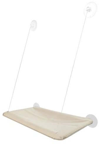 Lettino per Gatti da Finestra, Trespolo Letti Riposo Interno, Posto Ideale Dormire Design della Finestra, Supporto in Rete Traspirante, Cusci