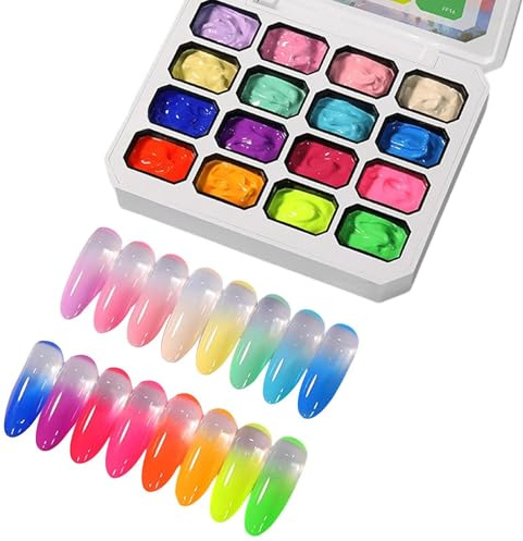 Kit smalto gel per unghie - Set manicure da 16 tonalità, gel colorato professionale lucido | Elegante sfumatura per lo styling delle unghie per donne e ragazze, salone di casa, festa, matrimonio,