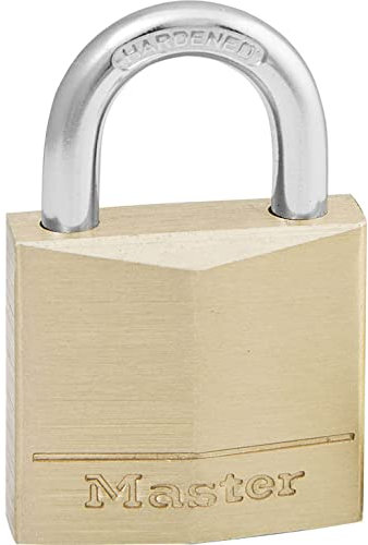 Master Lock 130EURD Lucchetto con Chiavi in Ottone, Oro, 4.9 x 3 x 1.2 cm
