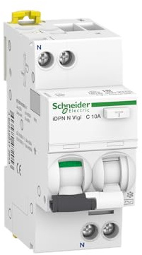 Schneider Electric FI-/Leitungsschutzschalter Acti9 iDPN N Vigi, 1-polig+N, 10A, C-Charakteristik, 30mA, Typ A, 6kA, Artikelnummer A9D32610