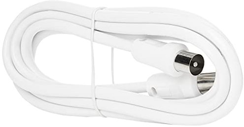 Merriway BH02207 Plug To Plug Co-Axial TV Aerial Cable, White 2M (6ft 6 inch)