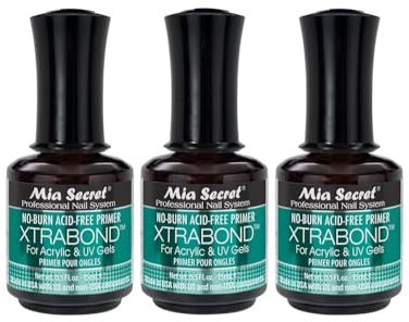 Mia Secret 3PCS No Burn Acid Free Primer Xtra Bond Acrylic Uv Gel 0.5 Fl Oz…
