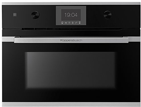 Küppersbusch CBM6350.0S1 Einbau-Kompaktbackofen mit Mikrowelle, Glas/Metall, Schwarz, Design-Kit Edelstahl vormontiert
