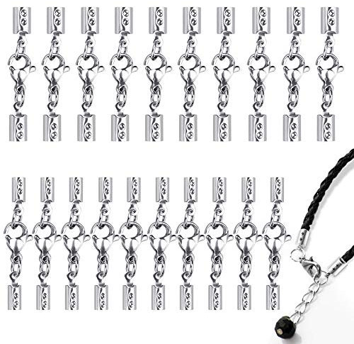 AFASOES 20 Stück Kettenverschluss Edelstahl Schmuckverschlüsse Silber Ketten Verschlüsse DIY Schmuck Karabinerverschlüsse für Kette Halsketten Armbänder Anhänger Schmuckerstellung (2,5mm & 3,5mm)