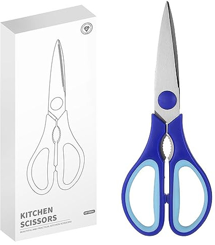 Blue Kitchen Scissors, Rkqoa Kitchen Shears Set Heavy Duty Cooking Scissor, Dishwasher Safe & Stainless Steel Sharp Utility Scissors for Cooking, Camping, House Essentials Supplies