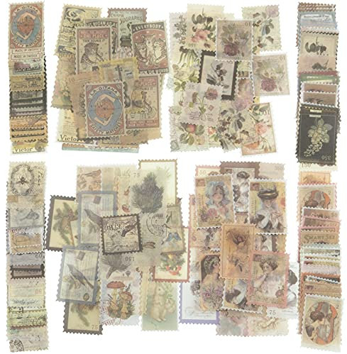 sufe 240-teiliges Vintage Scrapbooking Aufkleber Set, Mehrfarbig, Papierrechteckige Sticker, Selbstklebend, Wiederverwendbar, Indoor, Altmodisch, Schmetterling