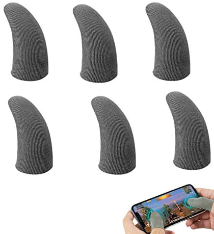 6 Pieces touch screen finger cots Schweißfeste Fingerhandschuhe,Mobile Game Finger Sleeve Touchscreen Kontroller Atmungsaktiv Finger Schutz Phone Games Schweißfeste Finger-Handschuhe für Handy Spiele
