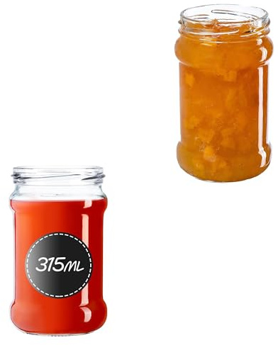 KADAX Små Förvaringsburkar 315 ml, fi66, Glas för Honung, Syltburkar, Lufttäta Glas, Konserveringsglas, Runda Glas, Syltburkar, Honungsglas (50 stycken, utan lock)