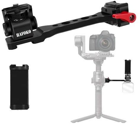 HAFOKO RS4 Cardan Moniteur Monter RS3 Téléphone Monter Extension Poignée Métal avec 1/4 Froid Chaussure Compatible pour DJI RS4/RS4 Pro/Ronin S3/RS3 Pro/Ronin S3 Mini/RS2/RSC2 Cardan Stabiliser