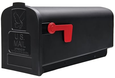 Architectural Mailboxes Parsons Medium Capacity, Plastic Post Mount Mailbox, Black