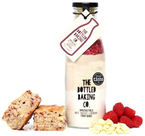 The Bottled Baking Co. | White Chocolate And Raspberry Tray Bake Mix, 750Ml Bottle