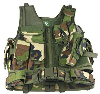 Desert Hawk Tactical USMC SWAT Einsatzweste mit Koppel Jagd Molle Weste (Woodland)