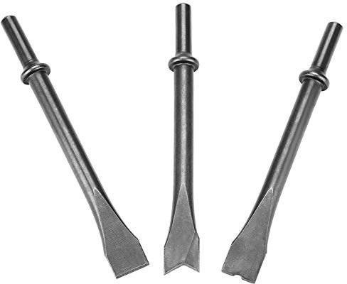 Burin à marteau pneumatique 3 pièces, ensemble d'embouts de marteau pneumatique universel à tige ronde extra longue en acier au molybdène, accessoires de marteau pneumatique pour la démolition