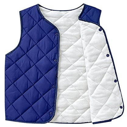 Fleece Gefütterte Kinderweste Kleinkind Leichte Steppweste Baumwolle Weste Ärmelloser Fleecejacke Leichte Winter Warme Mantel Open Front Übeergangsweste Jungen Mädchen Softshell Weste (Dark Blue, 110)