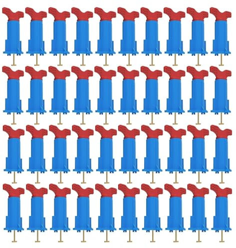 Tile Leveling System - Tile Levelling Clips | Tile Spacers | Floor Leveling Compound Tools with Shims | 40 X Leveler Tile Tools | Wall Floor Installation, Inner Screw Design for Home