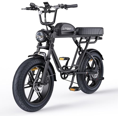 ENGWE M1 Bici Elettrica Uomo, 190KM/170KM,Autonomia Sistema con 20×4.0 Fat Tire,48V 15.6AH/28.6AH E-bike Off-roade Cambio 7 Velocità e Sospensione Completa (Nero, Ampere/ore, 15.6)