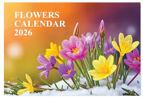 A4 Flower Calendar 2026 A3 When Open 12 Month to View Garden Calendar 2026 UK Flowers Papa Prints