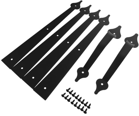 HAMPPLIES Maniglia per Porta in Ferro Battuto Stile Americano Decorativo per Porta da Garage e Magazzino Resistente e Facile da Installare