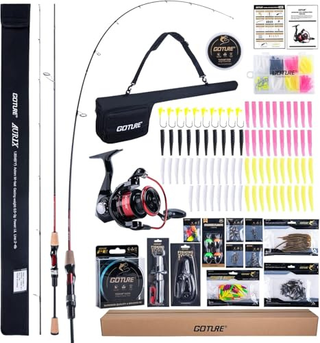 Goture Forellenrute Komplettset Ultra Light Spinnrute mit Rolle, 81-TLG