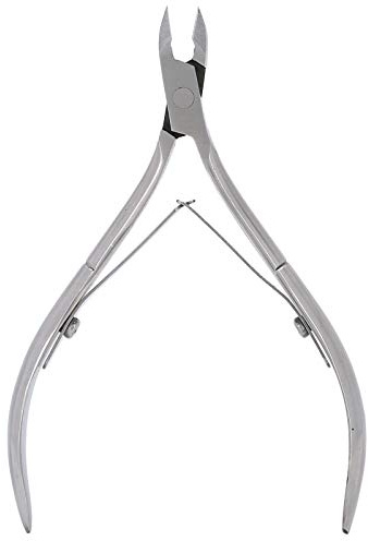 Pinzas profesionales para cutículas de acero inoxidable, tijeras afiladas y precisas para piel muerta para manicura, pedicura, herramientas para el cuidado de las uñas, mango (Plata)