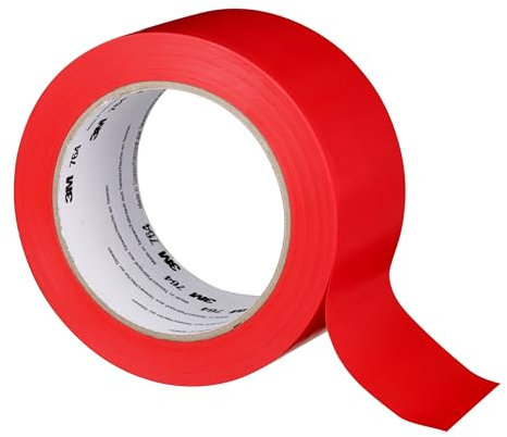 3M Vinyl Tape 764, General Purpose, 2 in x 36 yd, Red, 1 Roll, Light Traffic Floor Marking Tape, Social Distancing, Color Coding, Safety, Bundling