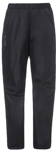 VAUDE Regenhose Damen Fluid Full-Zip Pants II, schwarz - Größe 42, wasserdichte Outdoorhose - Wassersäule 10.000 mm, Fahrradhose atmungsaktiv & Winddicht, 2-Lagen Überhose schnell überziehbar