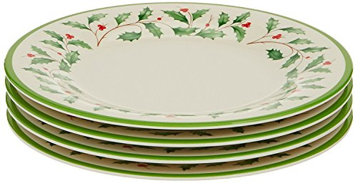 Lenox 863668 Holiday 4-Piece Melamine Accent Plate Set, 12 cubic inches, Christmas Dinnerware, Hosting