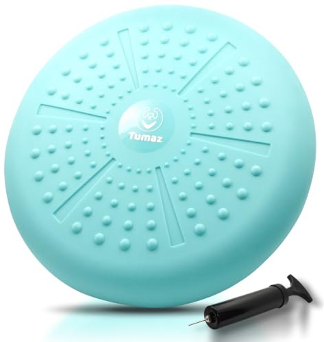 Tumaz Coussin D'équilibre- Améliore La Posture Assise et La Stabilité de L'attention Disque D'équilibre pour La Physiothérapie Maux de Dos et Force de La Base [Très Épais, Pompe à Air Incluse]