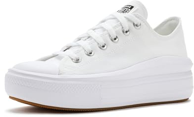 Converse Women's Chuck Taylor All Star Move Canvas Platform OX, White/White/White, 6.5