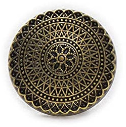 5 piezas de botones vintage redondos con patrón de flores y tallo de metal, para manualidades, costura DIY y decoración de ropa
