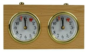 Chessgammon Reloj de ajedrez Turnier analógico de Madera Natural