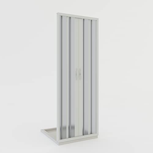 Porta doccia a soffietto in PVC 150 cm H 185 mod. Giglio con apertura centrale