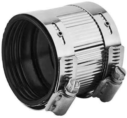 Flexible Rohrkupplung mit Edelstahlklemmen. Rohrverbinder für PVC- und Metallrohre (108 mm-114 mm)