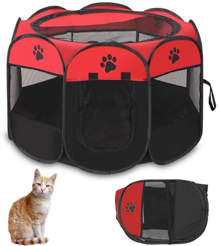 Faltbarer Laufstall für Haustiere,Welpenauslauf Faltbar,Tragbarer Welpenlaufstall Tierlaufstall,Oxford-Gewebe Hundehütte,Dog Pen,Wasserdichter Laufstall,Zelt für Hunde Hasen Meerschweinchen Katzen