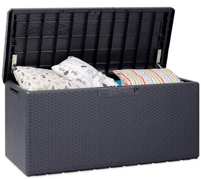 Avilia Baule Portaoggetti con Seduta e Cuscino da Esterno 340L - Antracite