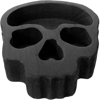 Mikinona Scodella Di Legno Forma Di Teschio Per Snack e Candele Vassoio Per Servire Dolcetti e Noci Decorazione Di Halloween Unica Versatile e Pratica