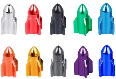 AVUELOI Cappucci Valvole Bici Alluminio, 10 Pezzi Bicicletta Presta Cappucci delle Valvole, Tappo Valvola Presta per Bicicletta, Coprivalvola Bici in Metallo, Tappo Valvola Presta per Bicicletta