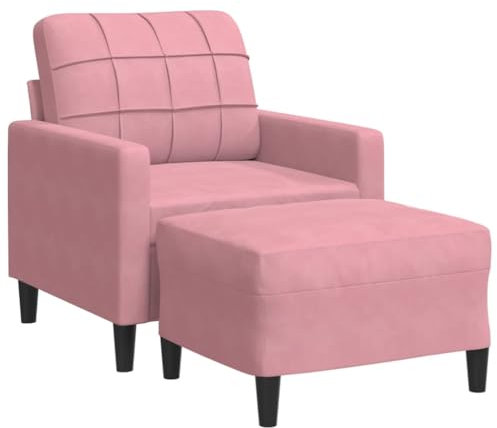 vidaXL Poltrona con Poggiapiedi Rosa 60 cm Velluto, Poltrona con poggiapiedi, Poltrona in Velluto, Poltrona Relax, Poltrona Singola, Poltrona TV