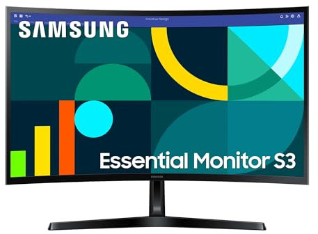 Samsung S36GD Essential Curved Monitor 27 Zoll, PC-Bildschirm mit VA-Panel, Full HD-Auflösung, 4 ms Reaktionszeit, Bildwiederholrate 100 Hz, Eco Saving Plus, Flicker Free, Schwarz, S27D366GAU