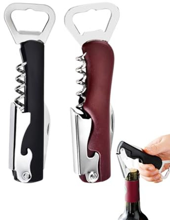 LOZTBUE 2 Apribottiglie, Coltello da Cameriere Professionale, Apribottiglie 3 in 1, Apribottiglie in Acciaio Inossidabile, Apribottiglie a Doppia Asta per Uso Domestico