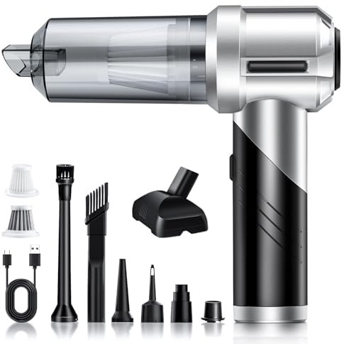 NVKHG Aspirador de Mano, 18000Pa Mini Aspirador, Plegable Aspiradoras de Mano Coche 3 en 1 con Motor sin escobillas, Aspirador sin Cable para Coche, para Uso en la Oficina, el hogar, la Cocina